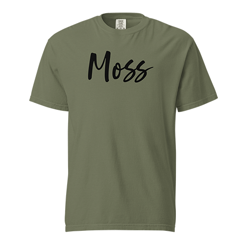 100% ringspun cotton, color: Moss