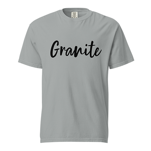 100% ringspun cotton, color: Granite